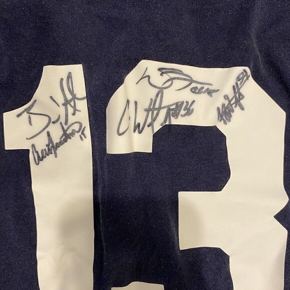 Majestic Tampa Bay Rays Shirt Mens Sz S Blue MLB Baseball Button #13 autographed - Picture 7 of 7